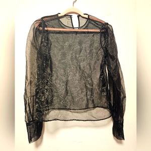 Sheer black long sleeve top